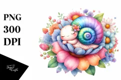Colorful Cute Baby Snail | Sublimation Clipart Product Image 1