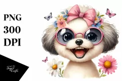Bichpoo Sunglasses Excited Goofy Teeth | Clipart Product Image 1