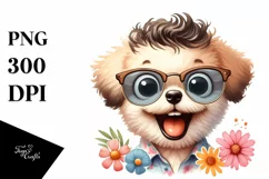 Bichpoo Sunglasses Excited Goofy Teeth | Clipart Product Image 1