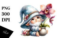 Baby Gnome with Orchid Product Image 1