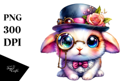Vibrant Baby Rabbit with Monocle PNG Product Image 1