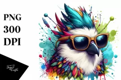 Artistic Bird Sunglasses,Summer Sticker Clipart Product Image 3