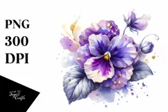 Violet Made of Diamond Material | Sublimation | Clipart Product Image 3