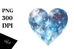 Ice Heart Digital Painting, PNG Product Image 1