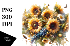 Washed Sunflowers PNG Product Image 1