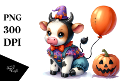 Vibrant Baby Cow Dressed for Halloween | Sublimation | Product Image 1