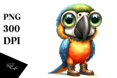 Expressive Macaw in Boots Clipart Product Image 1