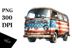 Vintage Rusty Van with USA Flag Colors, 20 oz Tumbler Product Image 1