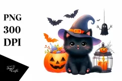 Colorful Baby Black Cat for Halloween | Sublimation | Product Image 1