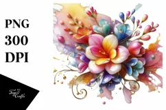 Watercolor Luxury Flower Love Splash Clipart Product Image 1