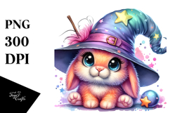 Vibrant Baby Bunny Wizard Hat PNG Product Image 1