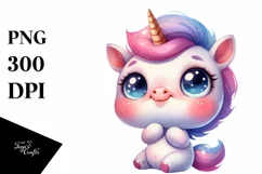 Expressive Funny Baby Face Unicorn PNG Product Image 3