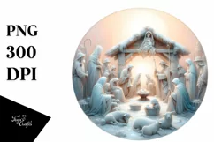 Pastel Christmas Nativity Scene PNG Product Image 1