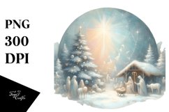 Pastel Christmas Nativity Scene, PNG Product Image 1