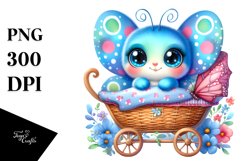 Colorful Baby Butterfly Cradle | Clipart Product Image 3