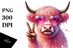 Highland Cow with Heart Sunglasses Product Image 1
