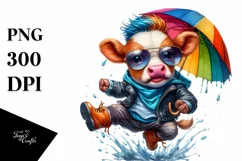 Funny Baby Cow Jumping, Transparent PNG Product Image 1