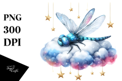 Vibrant Baby Dragonfly Sleeping on the Cloud PNG Product Image 1