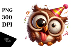 Silly Cartoon Owl PNG Product Image 1