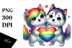 Cute Siberian Husky with Rainbow Product Image 1