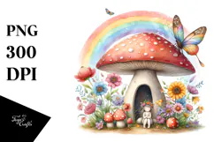 Fairy House Rainbow Scene | Clipart Product Image 1