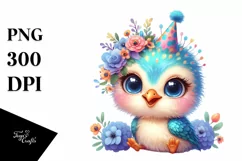 Colorful Baby Peacock Party | Clipart Product Image 1