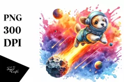 Colorful Baby Dog Meteor Dive | Clipart Product Image 1