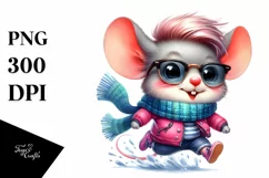 Excited Baby Mouse Running, Transparent PNG Product Image 1