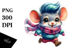 Excited Baby Mouse Running, Transparent PNG Product Image 1