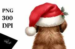 Cute Watercolor Chesapeake Bay Retriever with Santa Hat Product Image 3