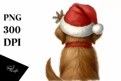 Cute Watercolor Chesapeake Bay Retriever with Santa Hat Product Image 1