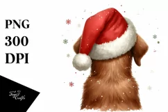 Chesapeake Bay Retriever with Santa Hat Watercolor Christmas Product Image 3