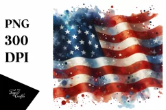 Watercolor USA Flag | Clipart Product Image 3