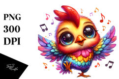Smiling Cute Baby Rooster PNG Product Image 1