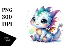 Cute Smiling Baby Dragon | Sublimation | Clipart Product Image 1