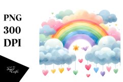 Simple Washed Watercolor Clouds PNG Product Image 1