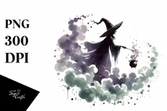 Vintage Halloween with Warlock, Sublimation Clipart Product Image 3