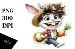 Bunny with Straw Hat PNG Product Image 1