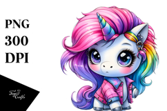 Cute Unicorn with Cool Haircut PNG Product Image 1