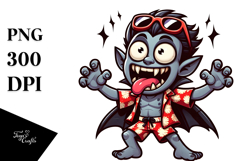Aggressive Monster with Oversized Sunglasses PNG Product Image 1