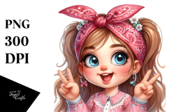 Princess Portrait with Bandana and Big Eyes | Sublimation | Product Image 1