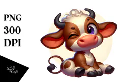 Cartoony Baby Calf Digital Art Product Image 1