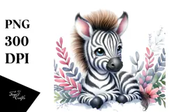 Quirky Baby Zebra PNG Product Image 1