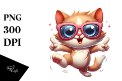Dancing Kitten with Oversized Sunglasses PNG Product Image 1