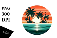 Retro Tropical Island Sunset, 20 oz Tumbler Product Image 1