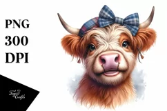 Cow Enthusiastic Cow with Bandana Clipart Product Image 1