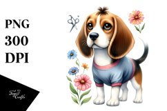 Beagle Standing Human Like Raincoat Lateral | Clipart Product Image 3
