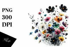 Colorful Watercolor Wild Flowers | Sublimation | Clipart Product Image 3