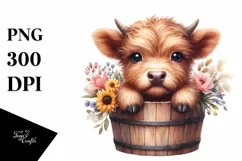 Cute Baby Highland Cow PNG Product Image 3