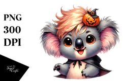 Cute Baby Koala Dressed for Halloween PNG Product Image 1